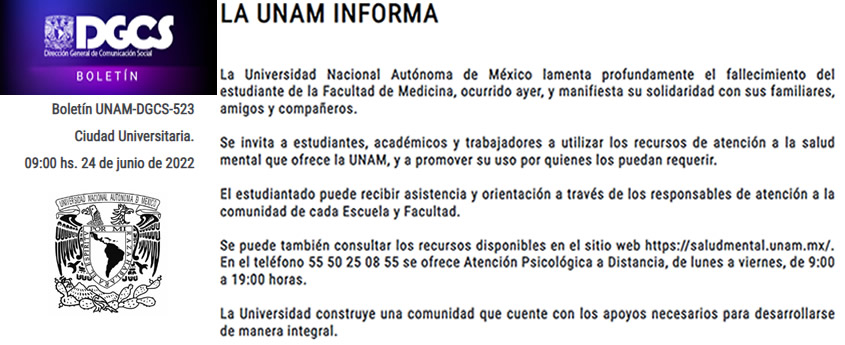 Boletín UNAM-DGCS-523