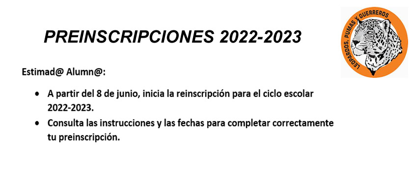 PREINSCRIPCIONES 2022-2023